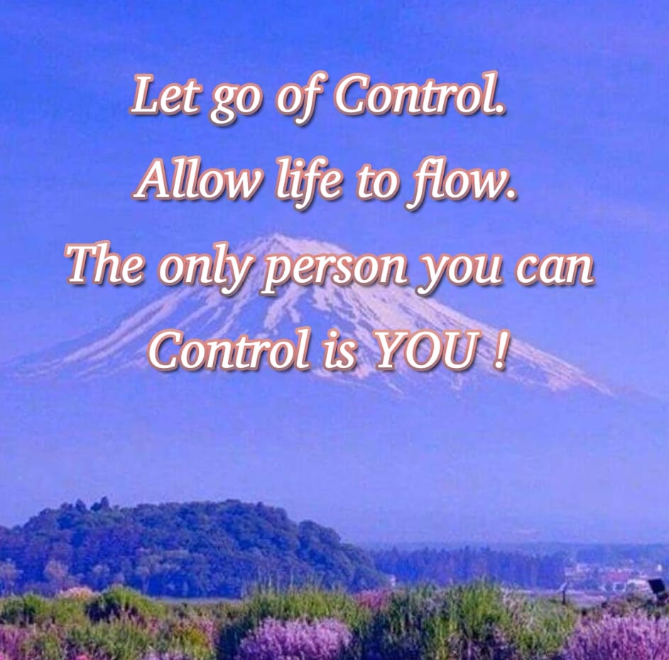 Mindfulness and Control quote with a mountain in the back